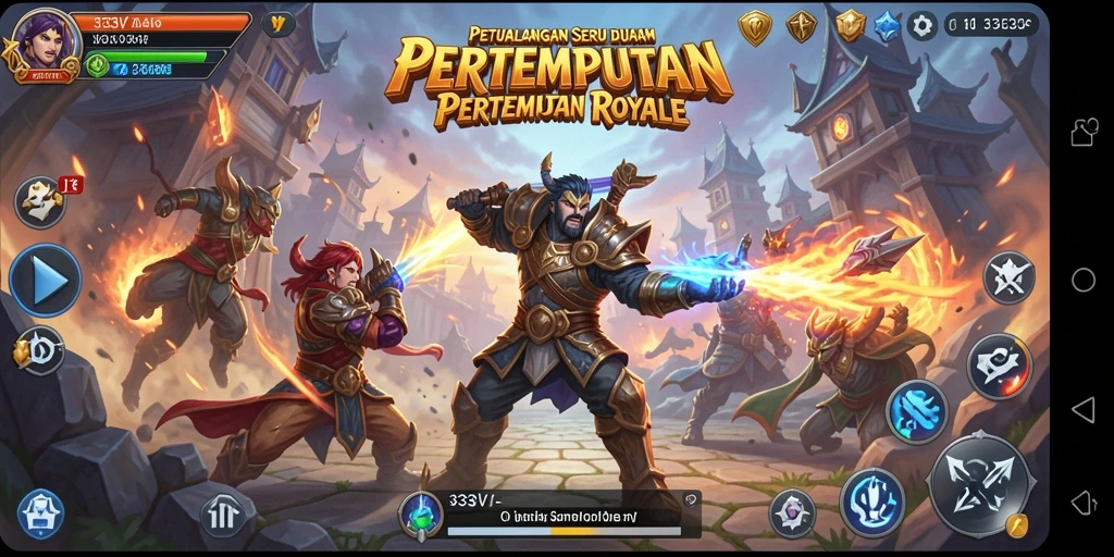 Gambaran layar utama game <strong>333V</strong> menampilkan aksi seru di arena Battle Royale.