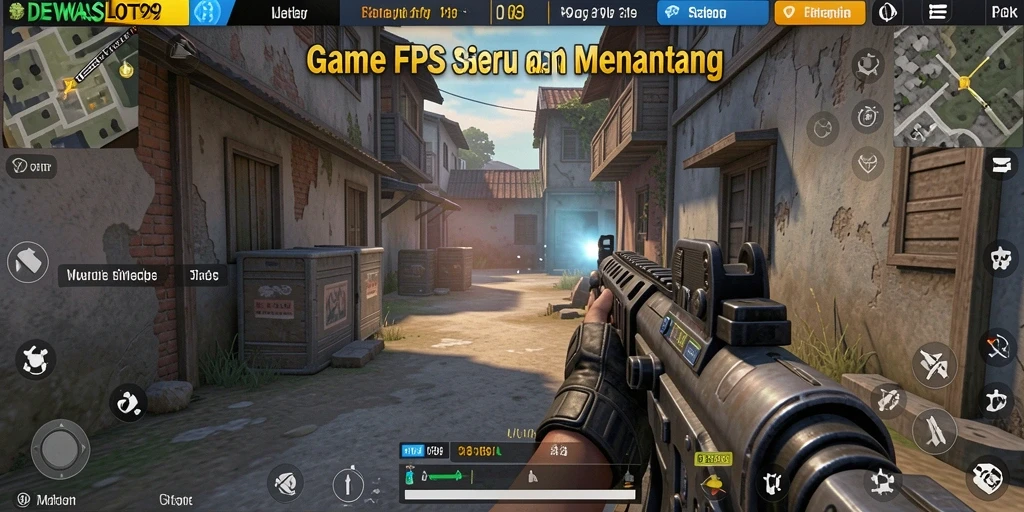 Screenshot DEWASLOT99 menunjukkan gameplay FPS yang intens dan mendebarkan.