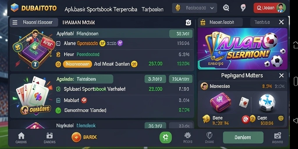 Screenshot gameplay DUBAITOTO menunjukkan antarmuka aplikasi taruhan yang menarik.