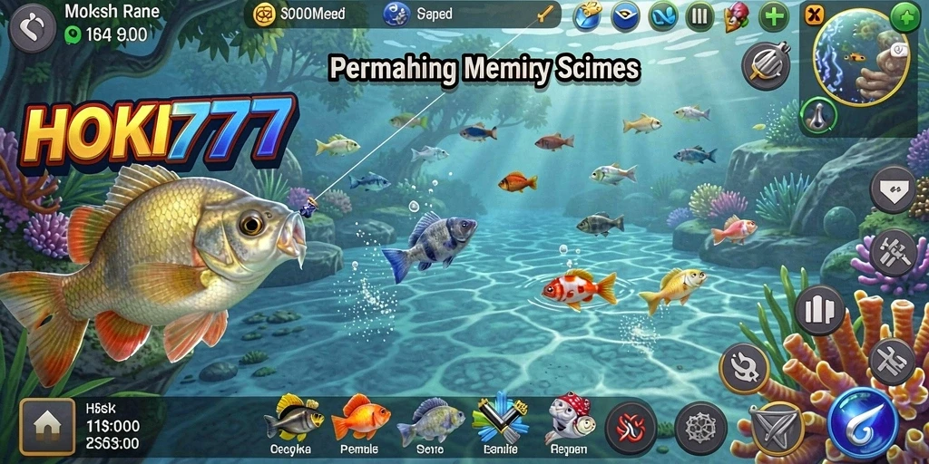 Tampilan gameplay seru saat menangkap ikan di HOKI777.