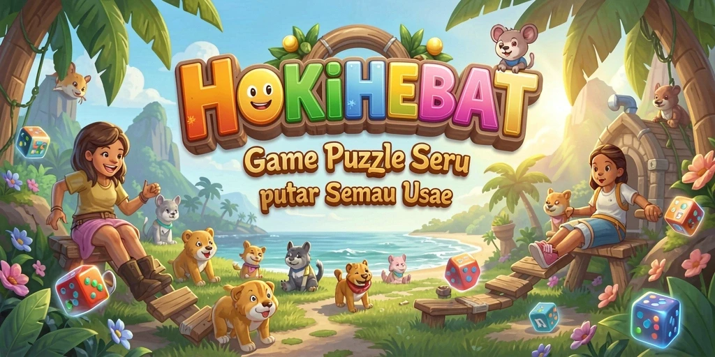 Screenshot HOKIHEBAT menampilkan gameplay puzzle yang menarik dan menantang.