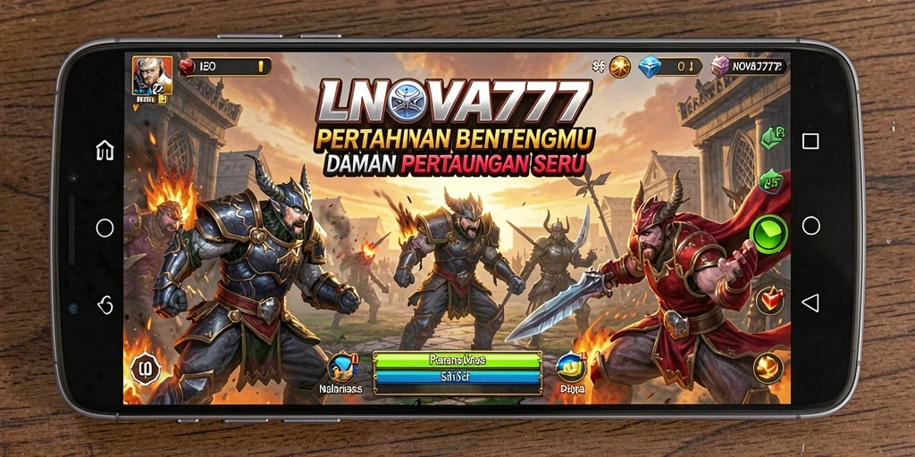 Tampilan gameplay LNOVA777 menampilkan pertarungan seru Tower Defense.