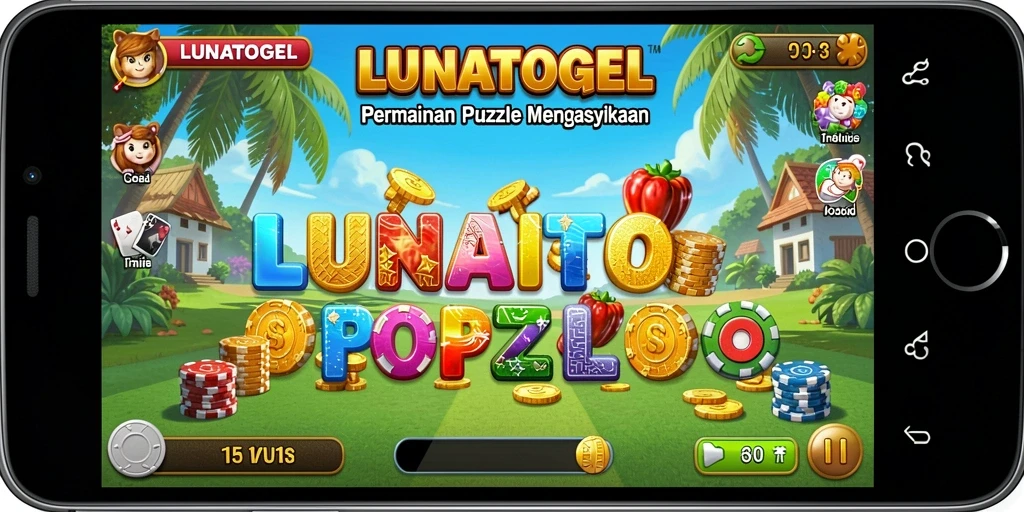 Tampilan gameplay LUNATOGEL dengan berbagai puzzle yang menarik.