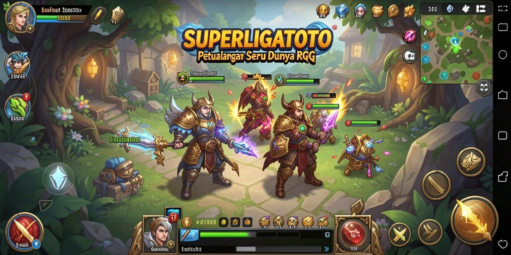 Tampilan menarik dari gameplay RPG di SUPERLIGATOTO.
